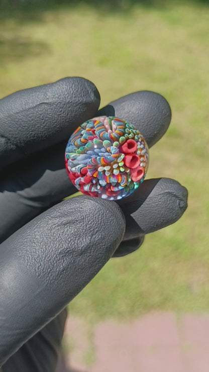 Coral Reef Glass Marble Set | 25mm Glass Marbles | Handblown Borosilicate Glass | Collectible Functional Glass
