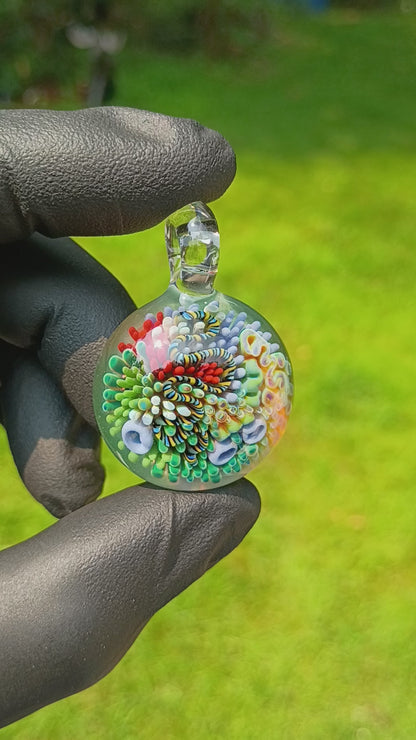 Coral Reef Glass Pendant Necklace | Handblown Borosilicate Ocean Jewelry | Beach & Sea Inspired Gift