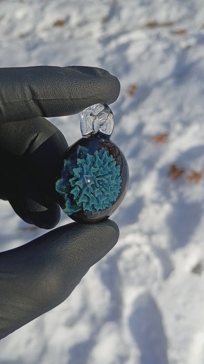 Blooming Dahlia Necklace | Borosilicate Glass Flower Pendant | Handmade Botanical Jewelry