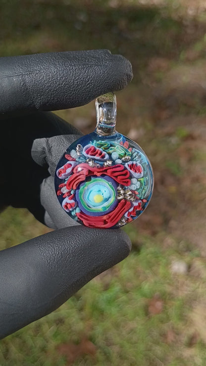 Animal Cell Glass Pendant | Handblown Microscope Biology Necklace | Science Teacher Gift Jewelry | Microscope Art Jewelry