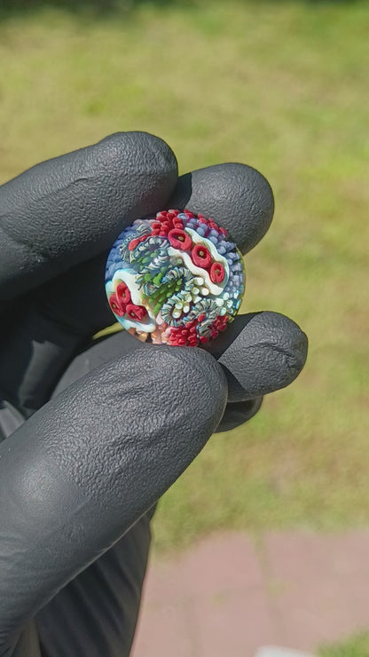 Coral Reef Glass Marble Set | 25mm Glass Marbles | Handblown Borosilicate Glass | Collectible Functional Glass