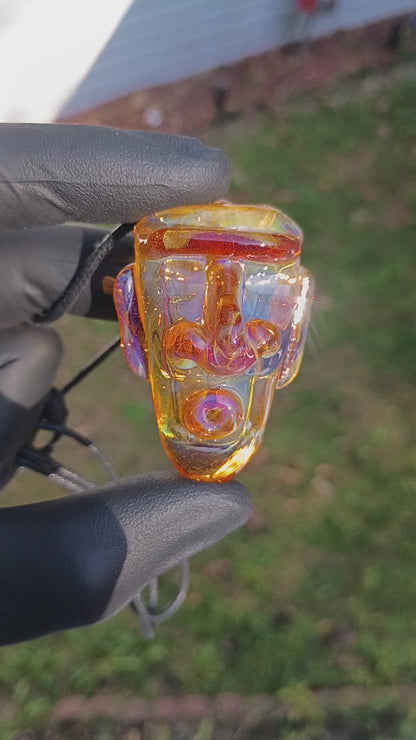 Glass Tiki Pendant | Handcrafted Borosilicate Jewelry | Hollow Sculpted Necklace | Cult of Tiki Talisman  Beach Vibes