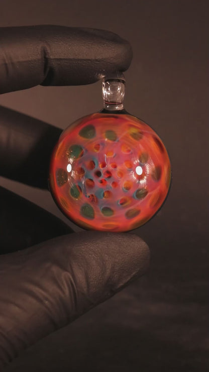 Borosilicate Honeycomb Necklace | Galactic Fumed Pendant | Handcrafted Heady Glass Jewelry | Spacey Art Piece