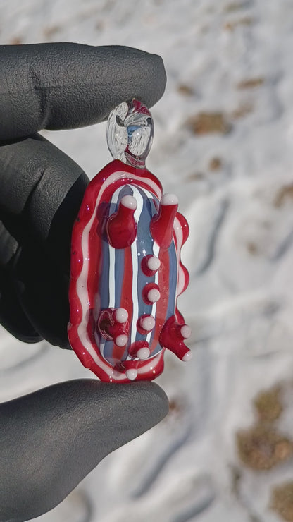 Artistic Sea Slug Necklace | Glass Nudibranch Ocean Pendant | Reef Inspired Borosilicate Jewelry | Tropical Festival Wear