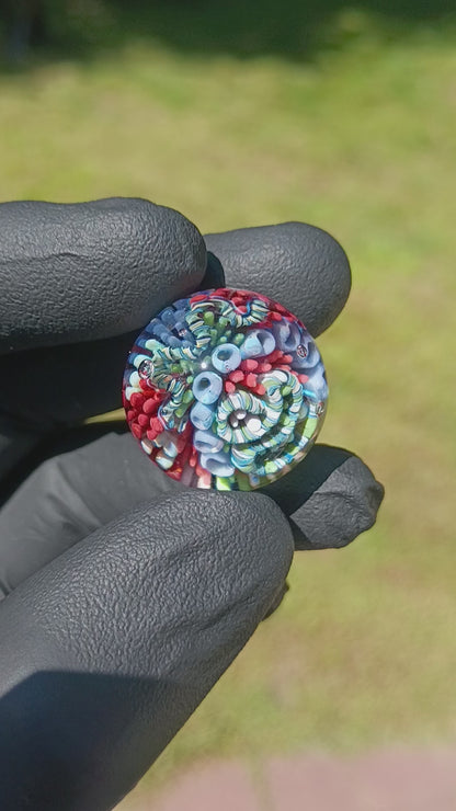 Coral Reef Glass Marble Set | 25mm Glass Marbles | Handblown Borosilicate Glass | Collectible Functional Glass