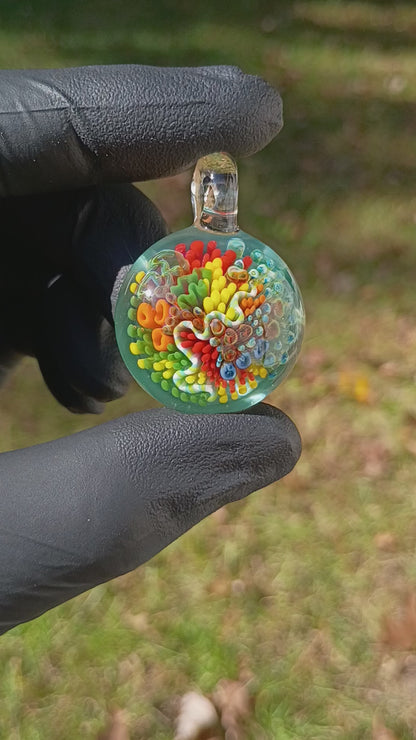 Coral Reef Glass Pendant Necklace | Handblown Borosilicate Ocean Jewelry | Beach & Sea Inspired Gift