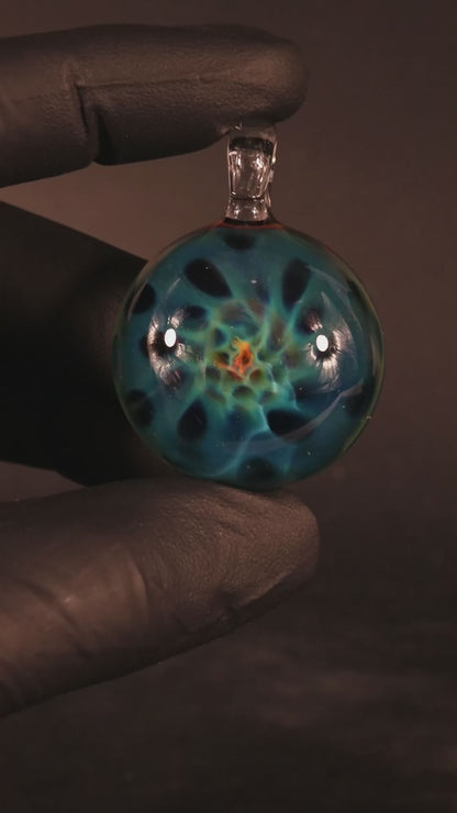 Honeycomb Glass Pendant | Heady Borosilicate Necklace | Fumed Cosmic Jewelry | Ethereal Depth Artwork