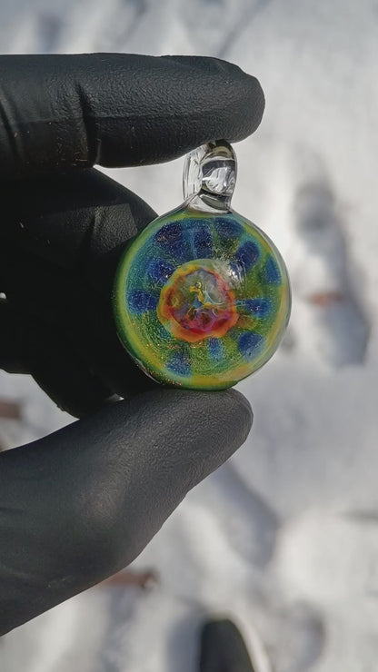 Borosilicate Jewelry | Galactic Depth Art Creation | Ethereal Fumed Pendant | Lotus Pod Glass Necklace