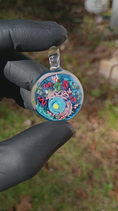 Animal Cell Glass Pendant | Handblown Microscope Biology Necklace | Science Teacher Gift Jewelry | Microscope Art Jewelry