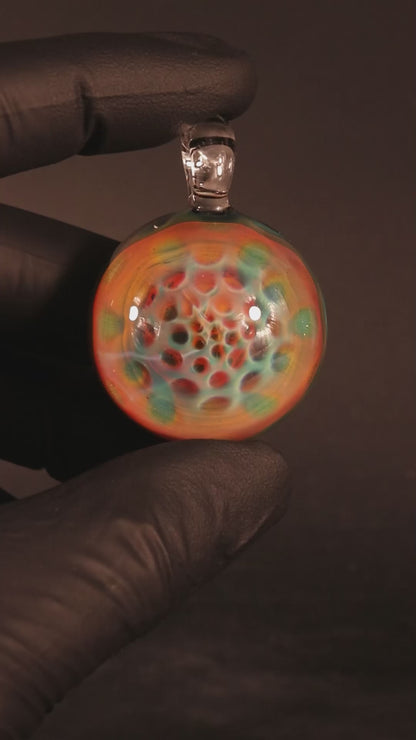 Honeycomb Glass Pendant | Fumed Borosilicate Necklace | Ethereal Heady Glass Jewelry | Cosmic Depth Art
