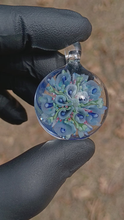 Multi Layer Lotus Flower Pendant | Chrysanthemum Peony Glass | Handmade Art