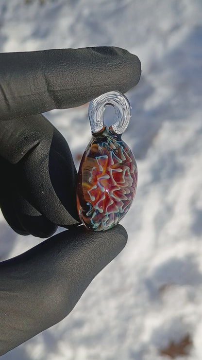 Collector Dahlia Pendant | Handmade Glass Necklace Jewelry | Unique Art Design