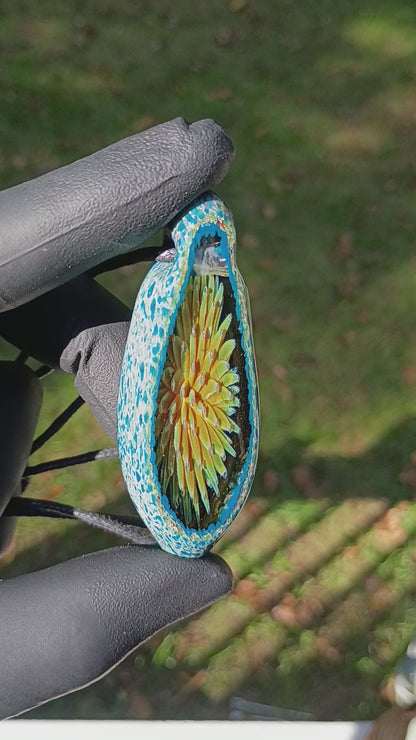 Geometric Dot Implosion Pendant | Faceted Glass Geode | Forever Bloom in Glass | Handmade Borosilicate Jewelry