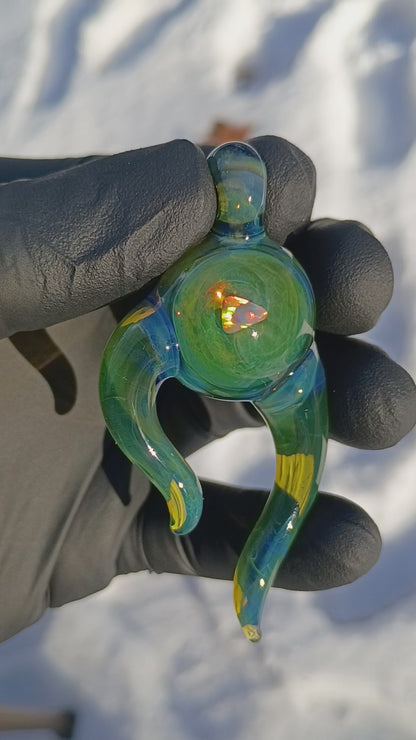 Handmade Opal Pendant | Encased White Opal Glass Necklace | Ethereal Borosilicate Jewelry | One of a Kind Glass Art