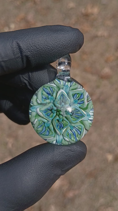 Glass Flower Pendant | Lotus Chrysanthemum Peony Design | Handmade Necklace