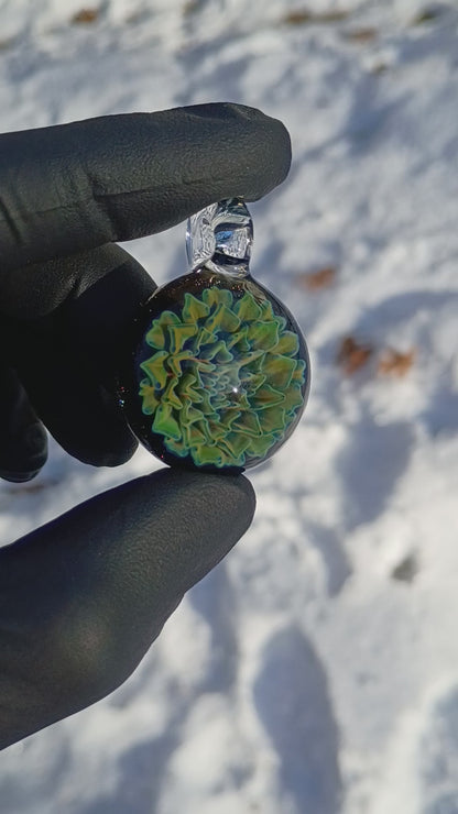 Dahlia Garden Glass Necklace | Handblown Borosilicate Floral Pendant | Artisan Jewelry