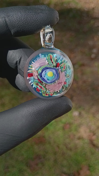 Animal Cell Glass Pendant | Handblown Microscope Biology Necklace | Science Teacher Gift Jewelry | Microscope Art Jewelry
