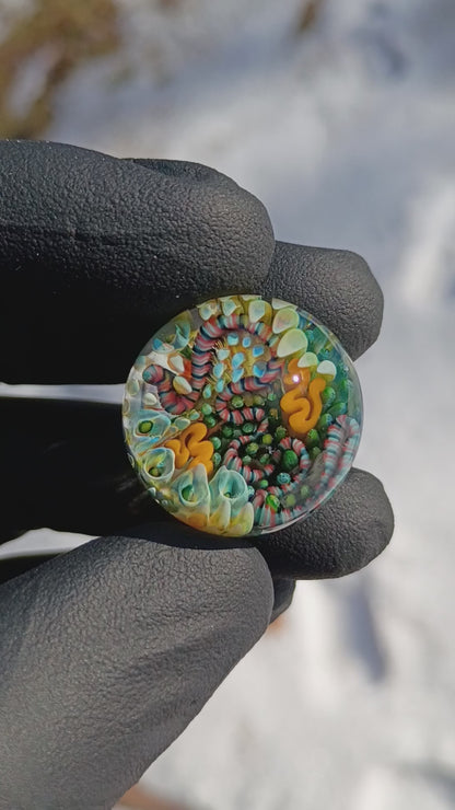 Coral Reef Borosilicate Marble Set | 4-Piece Glass Marble & Pillar Art Collection