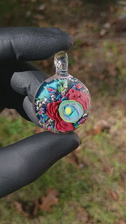 Animal Cell Glass Pendant | Handblown Microscope Biology Necklace | Science Teacher Gift Jewelry | Microscope Art Jewelry