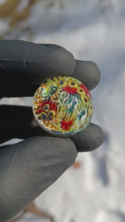 Coral Reef Marble Set | 4-Piece Handblown Glass Collection | Borosilicate Ocean Art