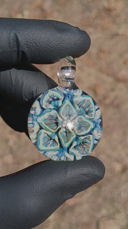 Lotus Chrysanthemum Dream Pendant | Peony Inspired Glass Flower | Handmade Art