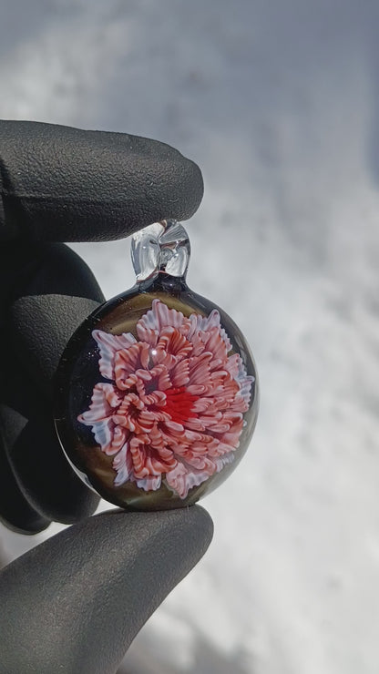 Fantasy Lotus Dahlia | Layered Chrysanthemum Glass Flower | Unique Artisan Jewelry