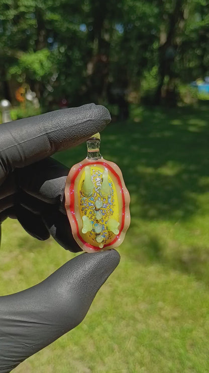 Handblown Nudibranch Glass Pendant | Ocean Inspired Sea Slug Necklace | Tide Pool Jewelry Art for Beach Lovers