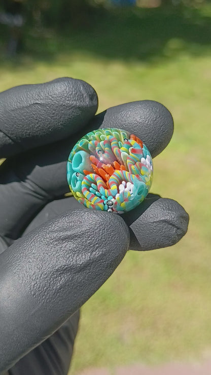 Coral Reef Glass Marble Set | 25mm Glass Marbles | Handblown Borosilicate Glass | Collectible Functional Glass