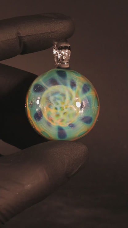 Honeycomb Borosilicate Pendant | Heady Fumed Glass Necklace | Cosmic Artisan Jewelry | Galactic Glow Art