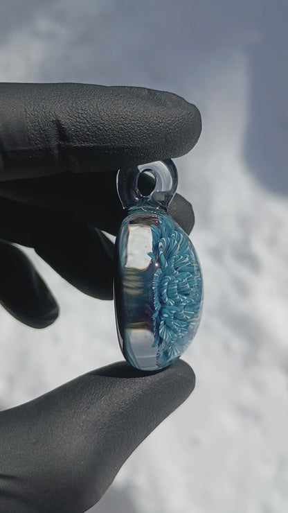 Layered Lotus Dahlia | Implosion Glass Flower Pendant | Handmade Jewelry