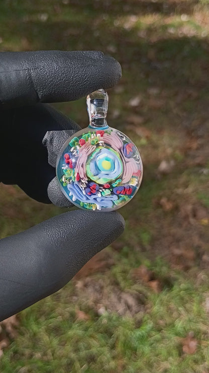 Animal Cell Glass Pendant | Handblown Microscope Biology Necklace | Science Teacher Gift Jewelry | Microscope Art Jewelry