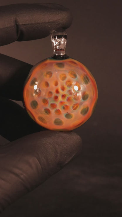 Honeycomb Fumed Pendant | Heady Borosilicate Necklace | Cosmic Glass Jewelry | Ethereal Depth Masterpiece