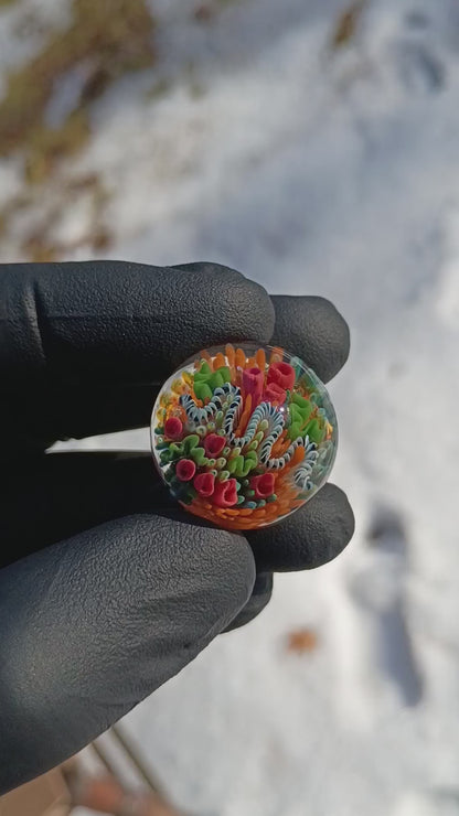 Ocean Floor Glass Marble Set | Four Piece Borosilicate Collection | Handblown Reef Art